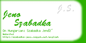 jeno szabadka business card